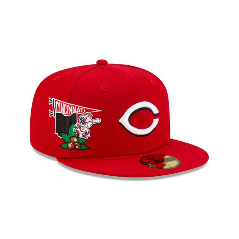 MLB Cincinnati Reds City Patch 59Fifty Fitted (JQH1102) - Red New Era Caps